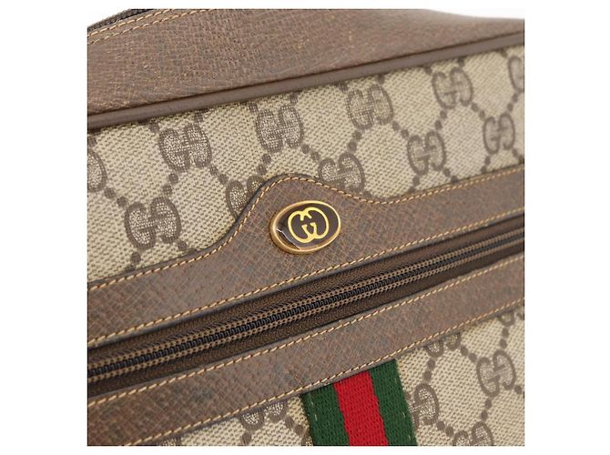 Gucci Borsa GG Supreme Web Sherry Line in PVC beige e rosso 68 02 005 Auth 176196 - vista 18