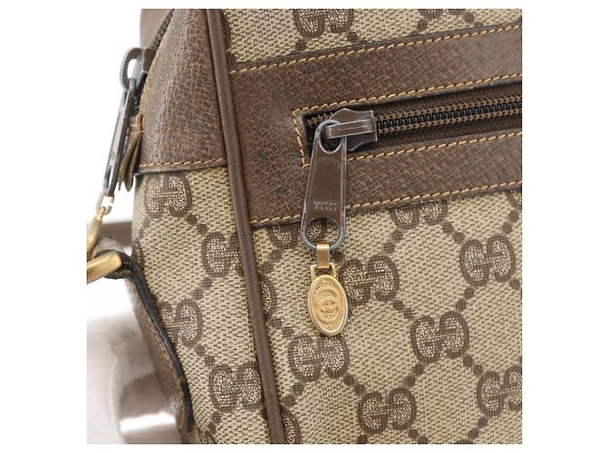 Gucci Borsa GG Supreme Web Sherry Line in PVC beige e rosso 68 02 005 Auth 176196 - vista 19