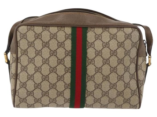Gucci Borsa GG Supreme Web Sherry Line in PVC beige e rosso 68 02 005 Auth 176196 - vista 2
