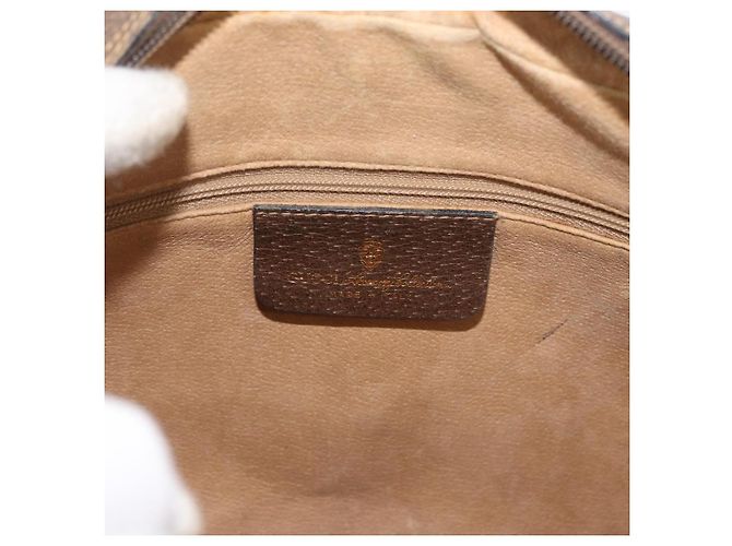 Gucci Borsa GG Supreme Web Sherry Line in PVC beige e rosso 68 02 005 Auth 176196 - vista 21