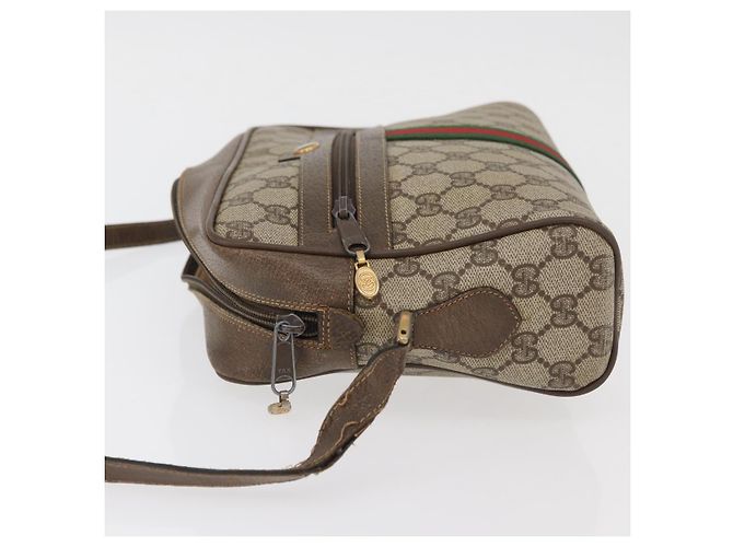 Gucci Borsa GG Supreme Web Sherry Line in PVC beige e rosso 68 02 005 Auth 176196 - vista 4