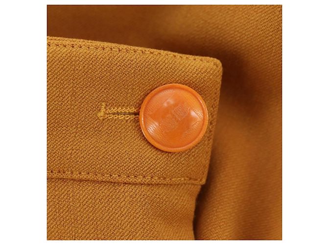 Hermès Falda HERMES de lana marrón Auth 174904A Castaño - vista 7