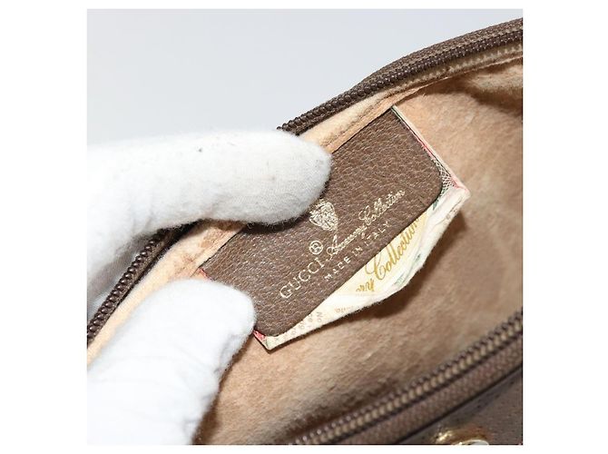 Gucci Borsa a Spalla GG Supreme PVC Beige Oro 89 02 068 Auth ep14193 D'oro - vista 10