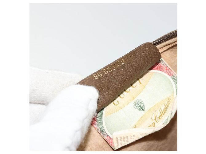 Gucci Borsa a Spalla GG Supreme PVC Beige Oro 89 02 068 Auth ep14193 D'oro - vista 12