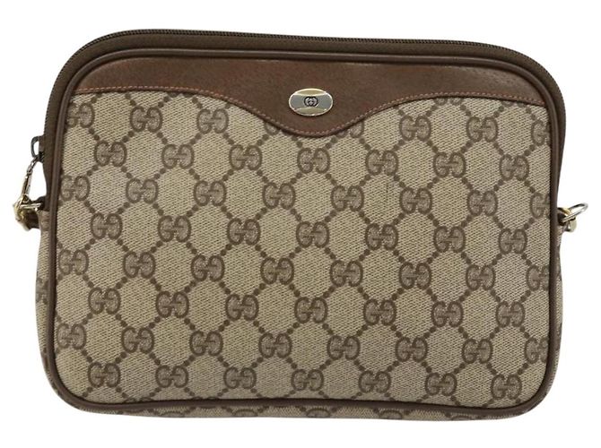 Gucci Borsa a Spalla GG Supreme PVC Beige Oro 89 02 068 Auth ep14193 D'oro - vista 13