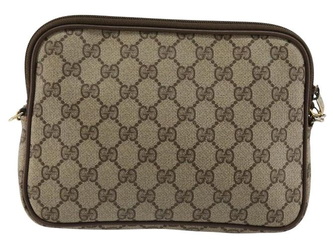 Gucci Borsa a Spalla GG Supreme PVC Beige Oro 89 02 068 Auth ep14193 D'oro - vista 2