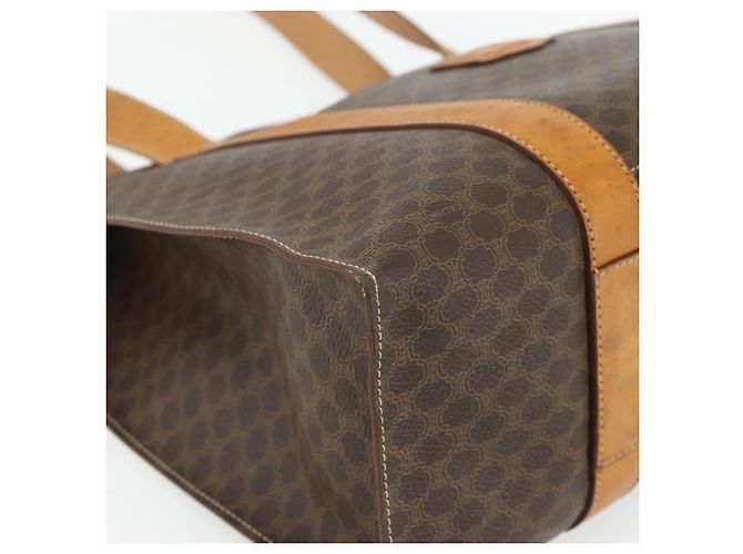 Céline Borsa tote in tela Macadam CELINE in pelle PVC marrone oro Auth ka4146 D'oro - vista 14