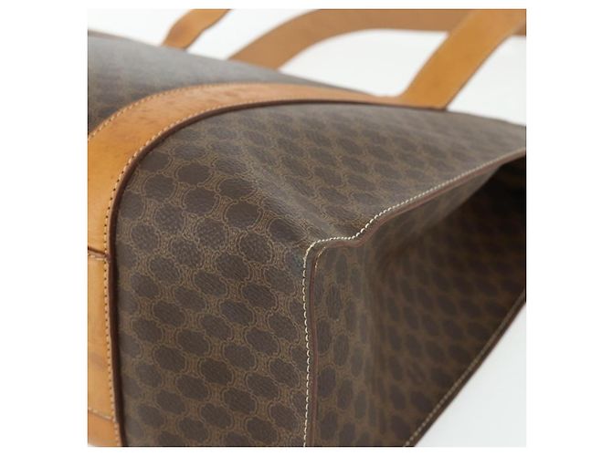 Céline Borsa tote in tela Macadam CELINE in pelle PVC marrone oro Auth ka4146 D'oro - vista 15