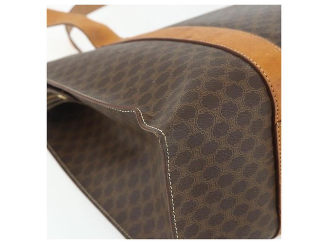 Céline Borsa tote in tela Macadam CELINE in pelle PVC marrone oro Auth ka4146 D'oro - vista 16