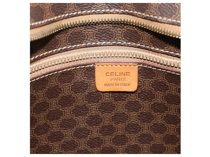 Céline Borsa tote in tela Macadam CELINE in pelle PVC marrone oro Auth ka4146 D'oro - vista 17