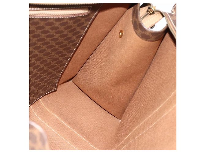 Céline Borsa tote in tela Macadam CELINE in pelle PVC marrone oro Auth ka4146 D'oro - vista 18