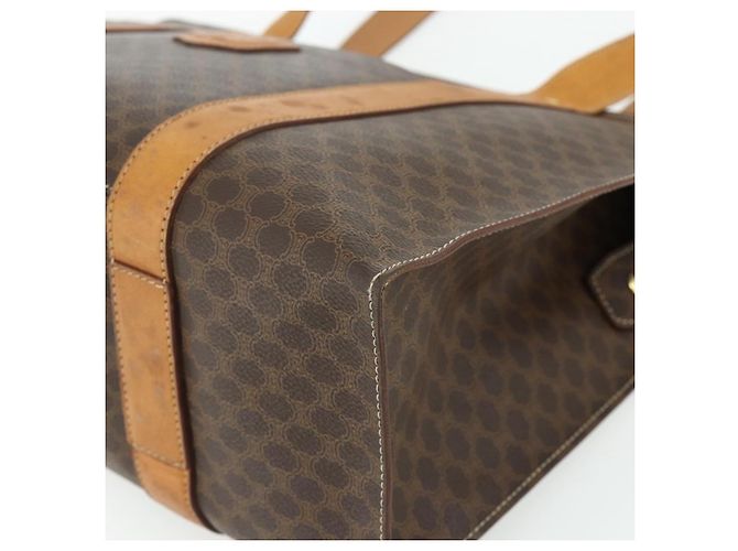 Céline Borsa tote in tela Macadam CELINE in pelle PVC marrone oro Auth ka4146 D'oro - vista 9