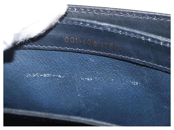 Gucci Borsa a Spalla Micro GG Supreme PVC Navy Gold 001 406 1780 Auth 175726 D'oro Blu navy - vista 12