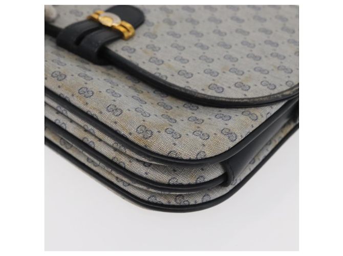 Gucci Borsa a Spalla Micro GG Supreme PVC Navy Gold 001 406 1780 Auth 175726 D'oro Blu navy - vista 15