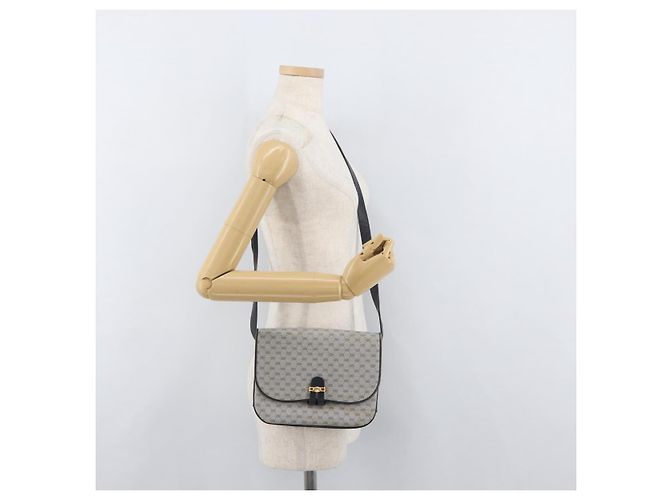 Gucci Borsa a Spalla Micro GG Supreme PVC Navy Gold 001 406 1780 Auth 175726 D'oro Blu navy - vista 25