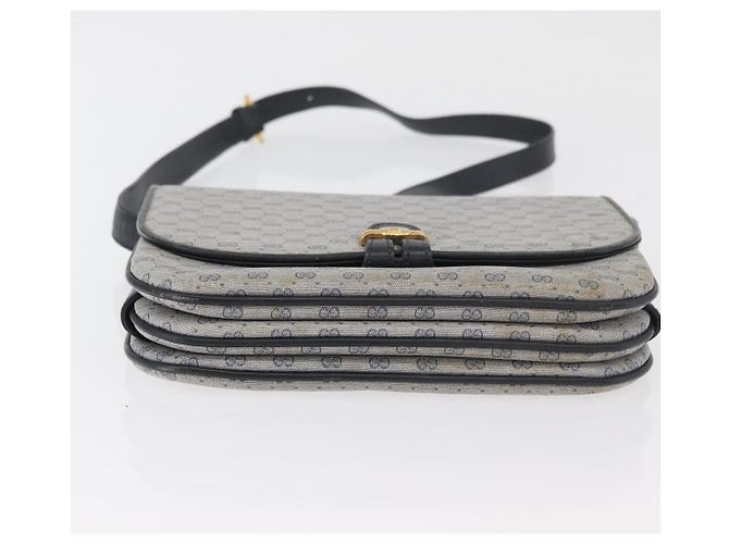 Gucci Borsa a Spalla Micro GG Supreme PVC Navy Gold 001 406 1780 Auth 175726 D'oro Blu navy - vista 5