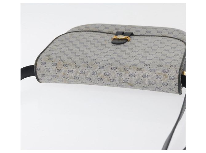 Gucci Borsa a Spalla Micro GG Supreme PVC Navy Gold 001 406 1780 Auth 175726 D'oro Blu navy - vista 6