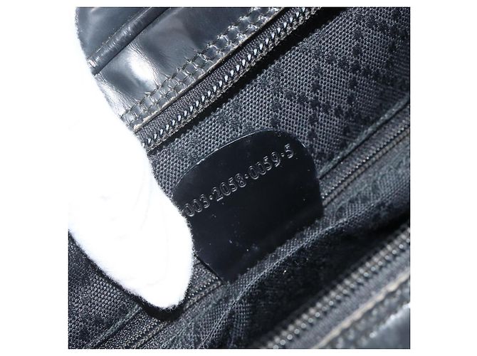 GUCCI Bamboo Schultertasche Nylon Schwarz Silber 003 2058 0059 5 Auth bs34656 - Ansicht 12