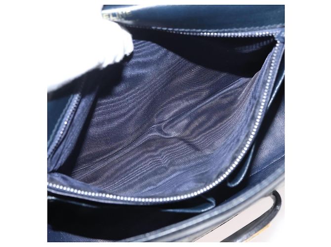 16 Céline Borsa a Spalla Celine C Sulky in Tela Blu Navy e Oro Auth 176184A D'oro - vista 22