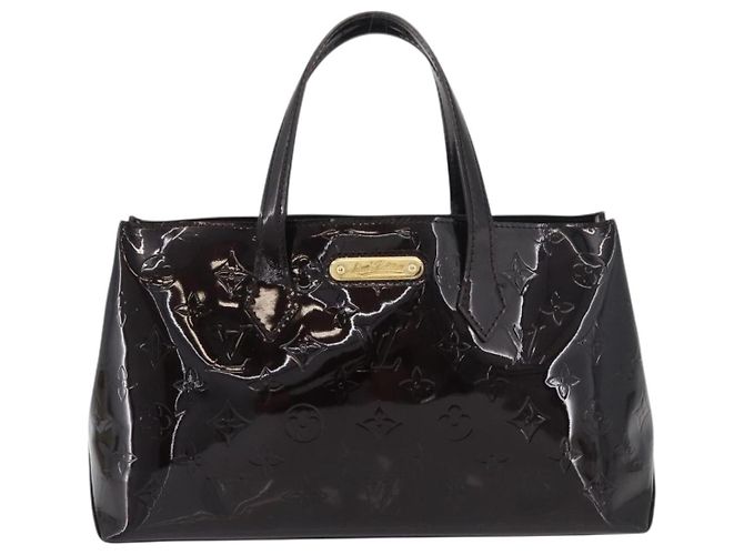 LOUIS VUITTON Borsa a Mano Monogram Vernis Wilshire PM Amarante M93641 Auth 176891A Bordò - vista 13