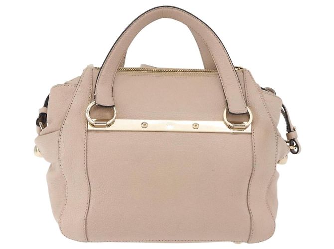 Chloé Borsa a mano Chloe in pelle 2 vie beige oro Auth BA12288A D'oro - vista 2