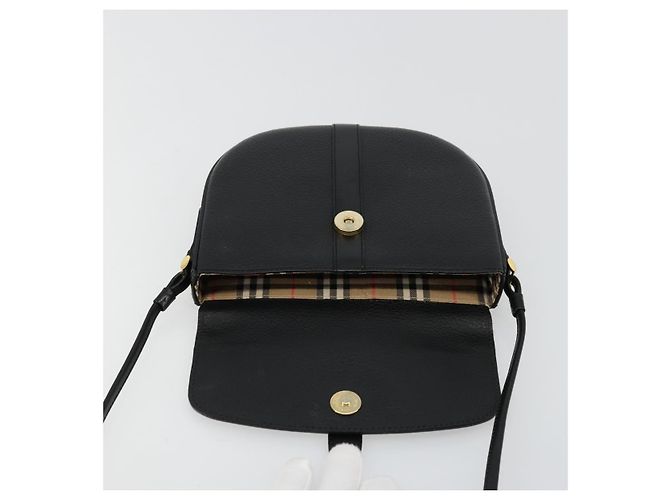 Borsa a Spalla Burberrys in Pelle Nera e Oro Auth 176661 Nero D'oro - vista 11