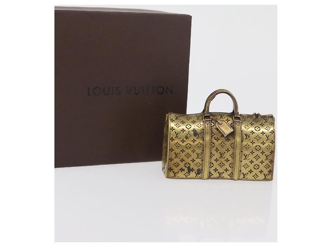Keepall LOUIS VUITTON Poids de papier Motif métal Or LV Auth 176750A Doré - vue 12