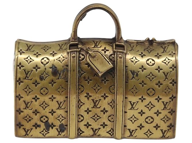Keepall LOUIS VUITTON Poids de papier Motif métal Or LV Auth 176750A Doré - vue 13