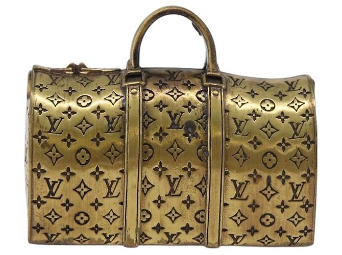 Keepall LOUIS VUITTON Poids de papier Motif métal Or LV Auth 176750A Doré - vue 2