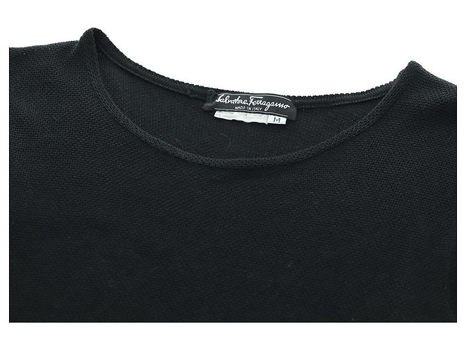 Salvatore Ferragamo Traje de Baño de Algodón Negro Auth 174769A - vista 5
