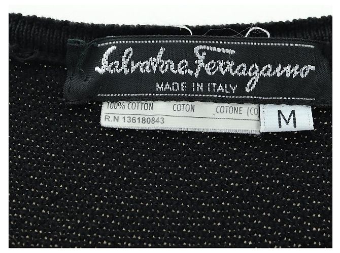 Salvatore Ferragamo Traje de Baño de Algodón Negro Auth 174769A - vista 6