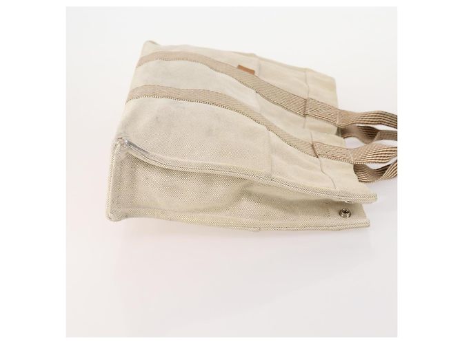 Hermès HERMES Borsa Fourre Tout MM in tela 3 pezzi Grigio Nero Beige Auth 175804 Marrone - vista 13