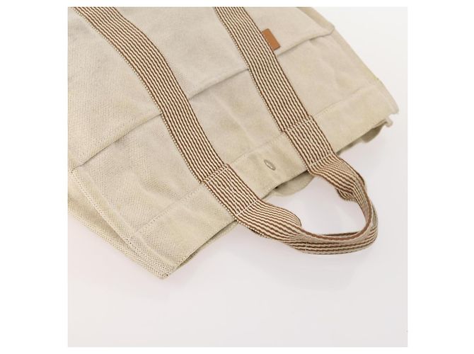 Hermès HERMES Borsa Fourre Tout MM in tela 3 pezzi Grigio Nero Beige Auth 175804 Marrone - vista 14
