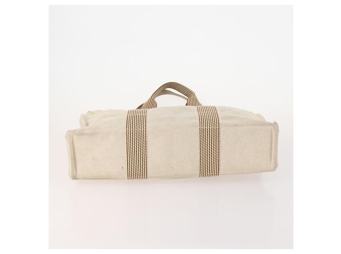 Hermès HERMES Borsa Fourre Tout MM in tela 3 pezzi Grigio Nero Beige Auth 175804 Marrone - vista 16
