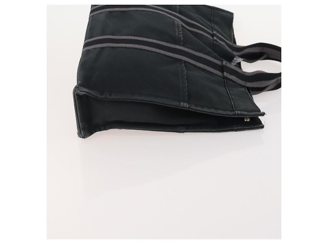 Hermès HERMES Borsa Fourre Tout MM in tela 3 pezzi Grigio Nero Beige Auth 175804 Marrone - vista 20