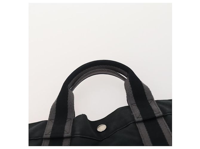 Hermès HERMES Borsa Fourre Tout MM in tela 3 pezzi Grigio Nero Beige Auth 175804 Marrone - vista 22