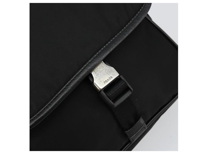 Borsa a Spalla PRADA in Nylon Pelle Nera Argento Autentica ka4087 Nero - vista 10