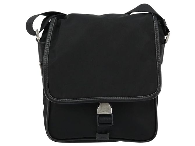 Borsa a Spalla PRADA in Nylon Pelle Nera Argento Autentica ka4087 Nero - vista 13