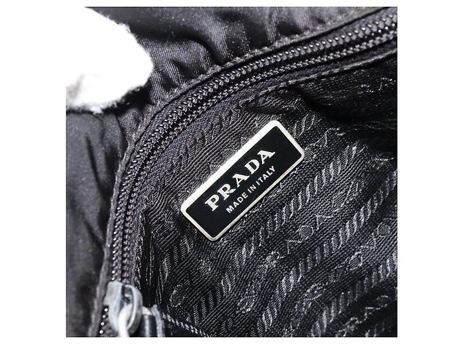 Borsa a Spalla PRADA in Nylon Pelle Nera Argento Autentica ka4087 Nero - vista 18
