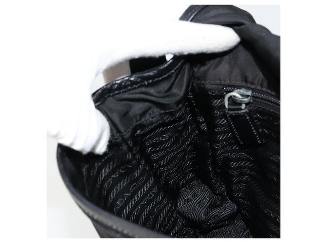 Borsa a Spalla PRADA in Nylon Pelle Nera Argento Autentica ka4087 Nero - vista 20