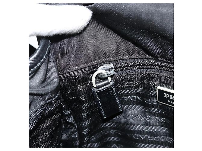 Borsa a Spalla PRADA in Nylon Pelle Nera Argento Autentica ka4087 Nero - vista 21