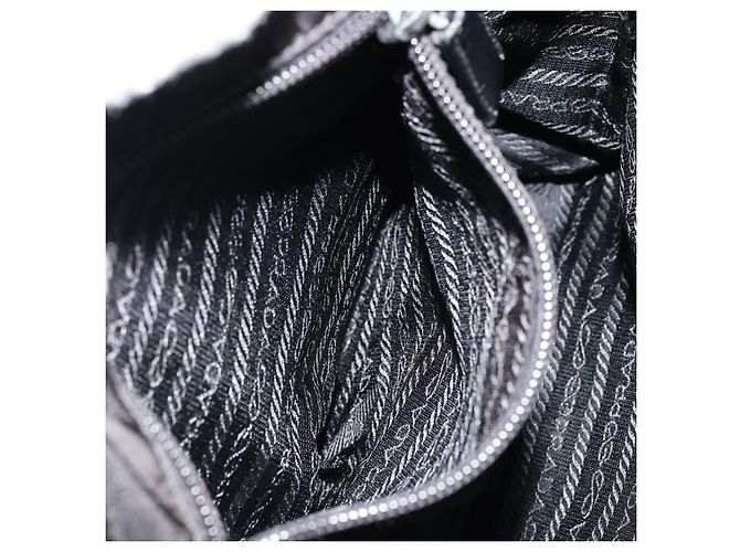Borsa a Spalla PRADA in Nylon Pelle Nera Argento Autentica ka4087 Nero - vista 22