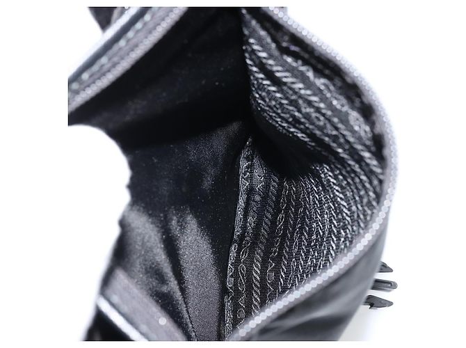 Borsa a Spalla PRADA in Nylon Pelle Nera Argento Autentica ka4087 Nero - vista 24