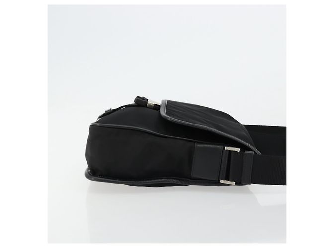 Borsa a Spalla PRADA in Nylon Pelle Nera Argento Autentica ka4087 Nero - vista 3