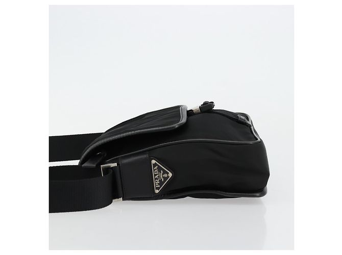 Borsa a Spalla PRADA in Nylon Pelle Nera Argento Autentica ka4087 Nero - vista 4