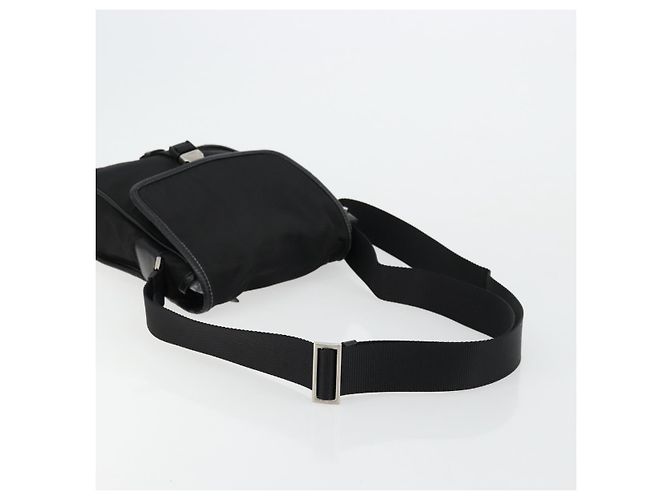 Borsa a Spalla PRADA in Nylon Pelle Nera Argento Autentica ka4087 Nero - vista 7