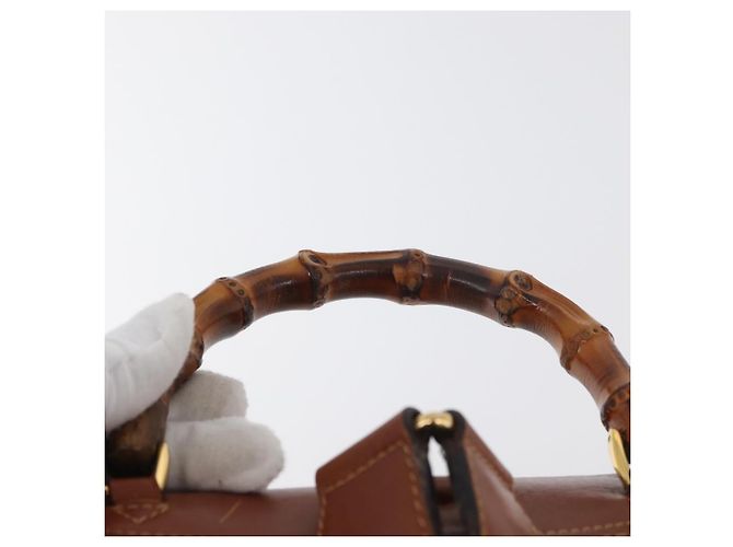 Zaino in pelle Gucci Bamboo marrone oro 003 2058 0016 Auth ep14447 D'oro - vista 14