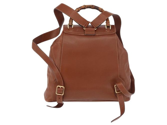 Zaino in pelle Gucci Bamboo marrone oro 003 2058 0016 Auth ep14447 D'oro - vista 2