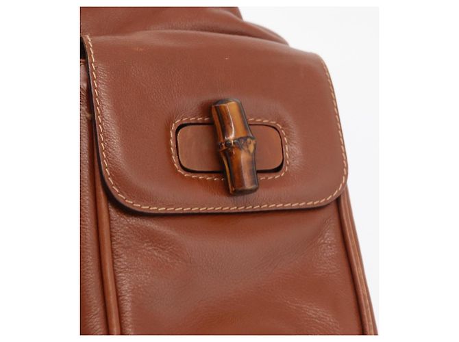 Zaino in pelle Gucci Bamboo marrone oro 003 2058 0016 Auth ep14447 D'oro - vista 22