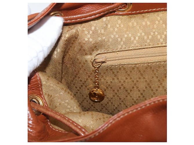 Zaino in pelle Gucci Bamboo marrone oro 003 2058 0016 Auth ep14447 D'oro - vista 27